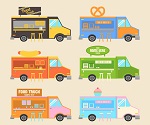 6 color fast food car vector